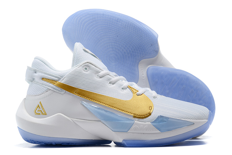 Nike Zoom Freak 2 White Gold Blue Shoes - Click Image to Close